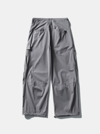 FoxSight - Unisex Lace-Up Layered Pink Curved Parachute Pants