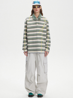 Staple - Women's UPF50+ Protection Striped Knit Long Sleeve Polo Shirt