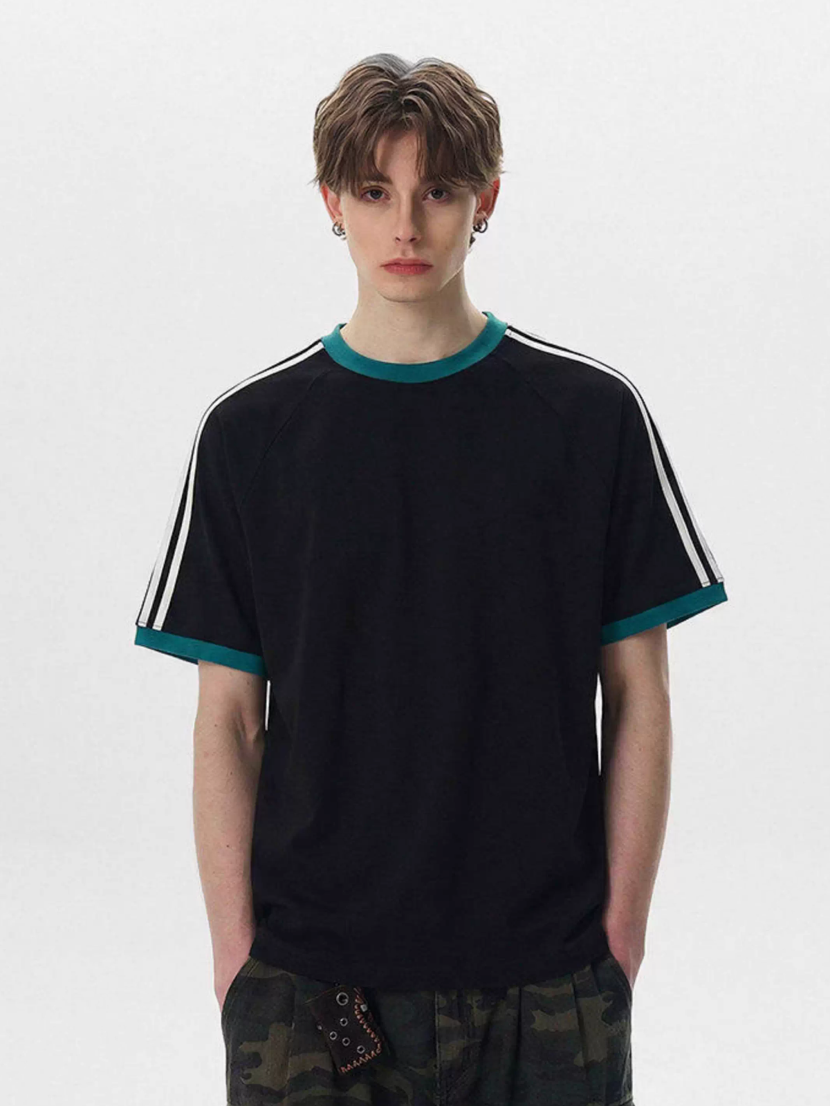 Dusttrail - Unisex Colorblock Cooling Striped Quick-Dry T-Shirt