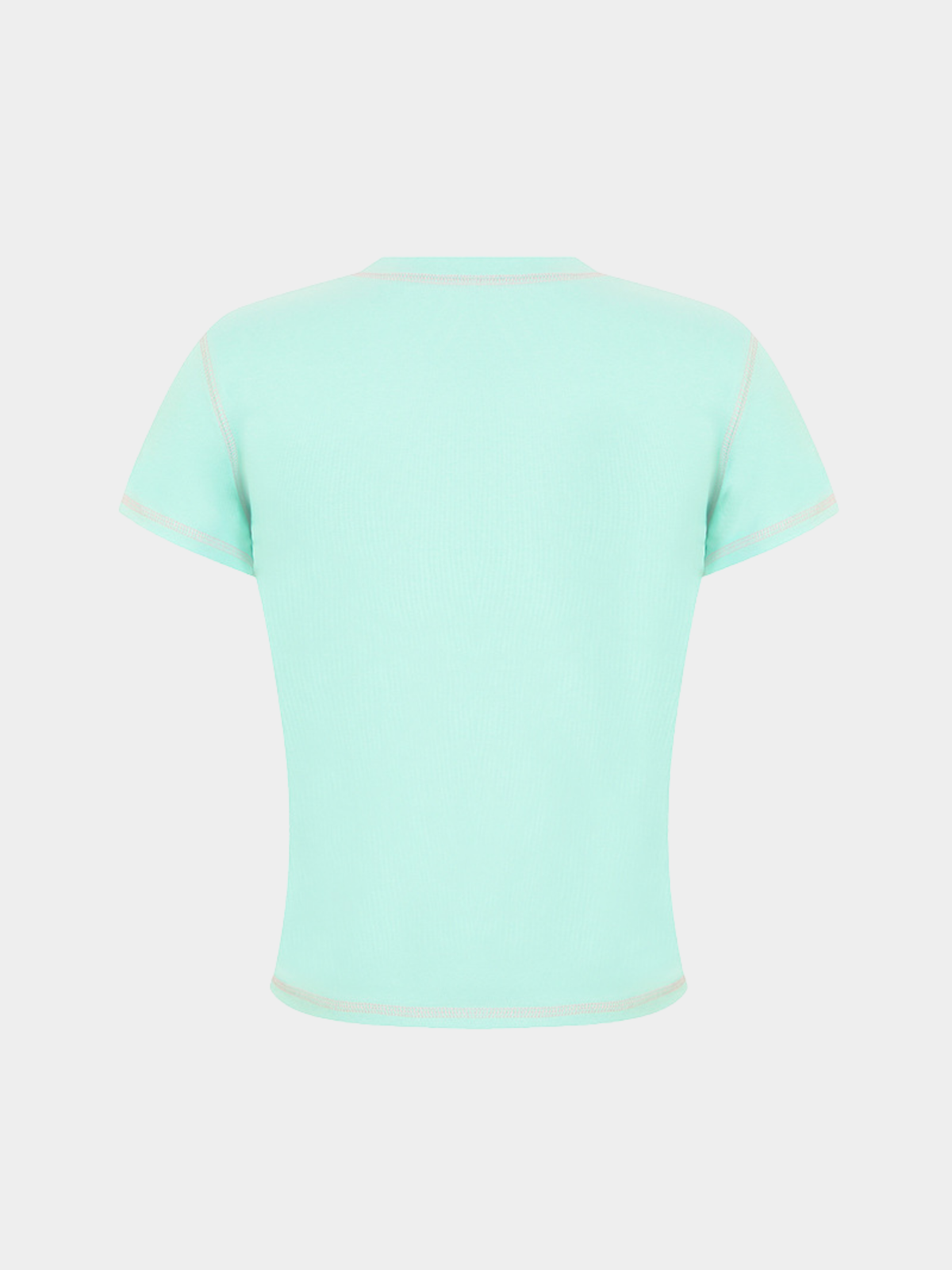 BerryPop - Women's Contrast Stitch Dopamine Print Cropped T-Shirt