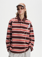 Staple - Women's UPF50+ Protection Striped Knit Long Sleeve Polo Shirt